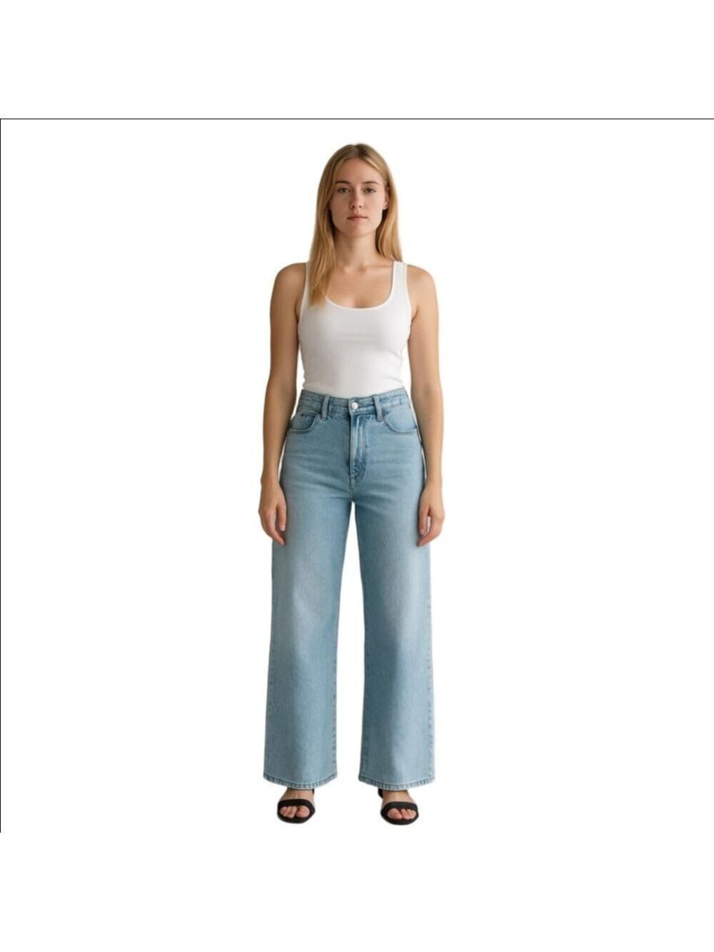 RSQ Jeans Women's Wide Leg Crop Light Blue Size 5 W27